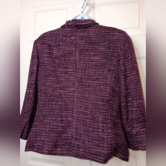 VINTAGE Charter Club Notch Style Jacket Purple & Pink Fringed Size M… - Picture 7 of 10